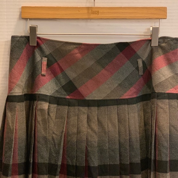 GUZELLA NEW W/Tag Gray Plaid Pleated SKIRT Sz 14 - Picture 2 of 8